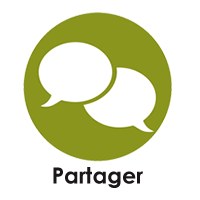 Icône de deux bulles de conversation pour montrer que cette section parle du quatrième des principes clés en cas de crise : partager ses pensées, ses sentiments et sa justification pour instaurer la confiance