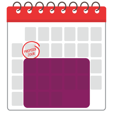Calendrier avec la date de début des nouvelles embauches et tous les jours suivants encerclés pour souligner l’importance de l’intégration au cours de la deuxième semaine et au-delà