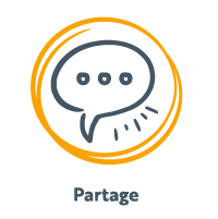 Icône de partage, bulle de discussion