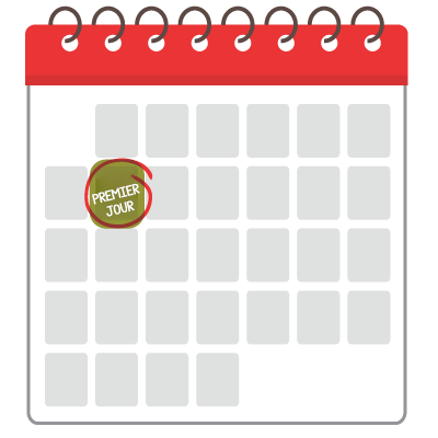 Calendrier avec la date de début des nouvelles embauches encerclée pour souligner l’importance de l’intégration dès le premier jour